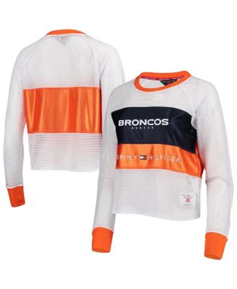 Tommy Hilfiger Women's Spprt White and Navy Denver Broncos Mesh