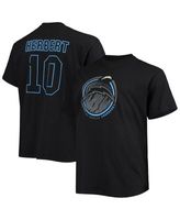 Fanatics Branded Men's Justin Herbert Oatmeal Los Angeles Chargers Big & Tall Player Name & Number Raglan T-Shirt