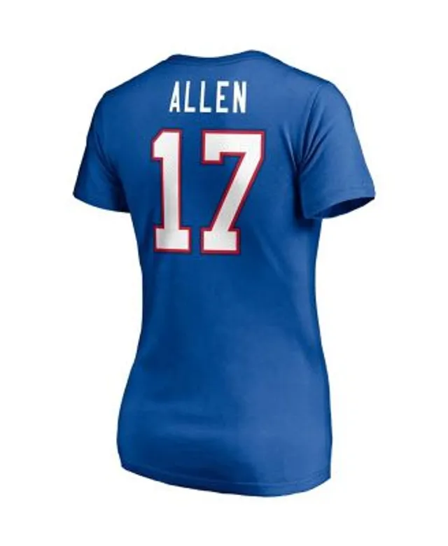 Josh Allen Buffalo Bills Fanatics Branded Women's Player Icon Name & Number  V-Neck T-Shirt - Royal