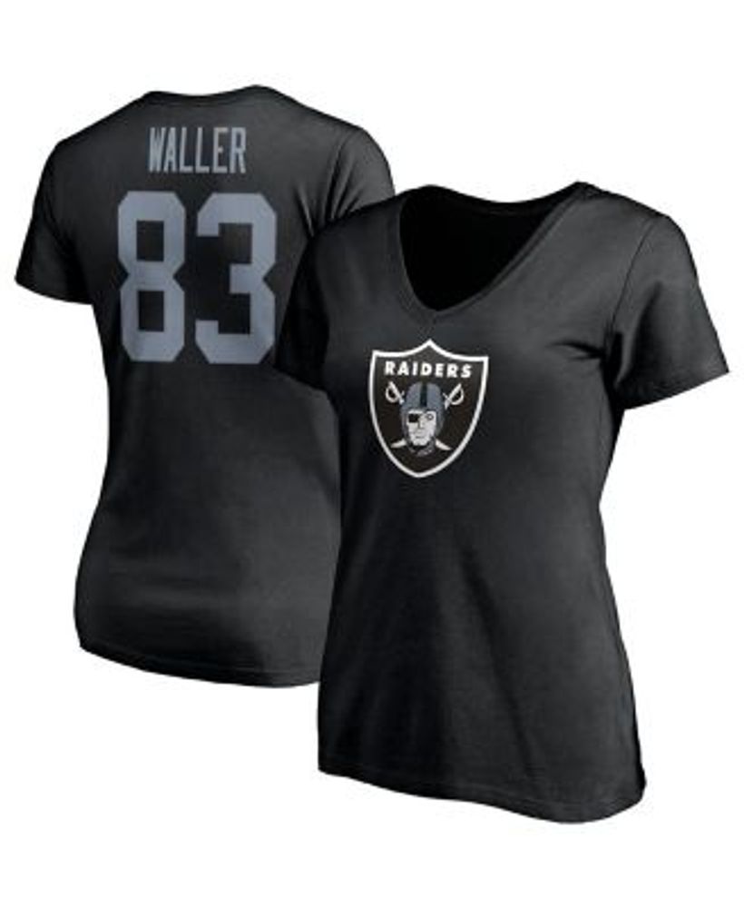 Fanatics Women's Branded Darren Waller Black Las Vegas Raiders Player Icon  Name and Number V-Neck T-shirt