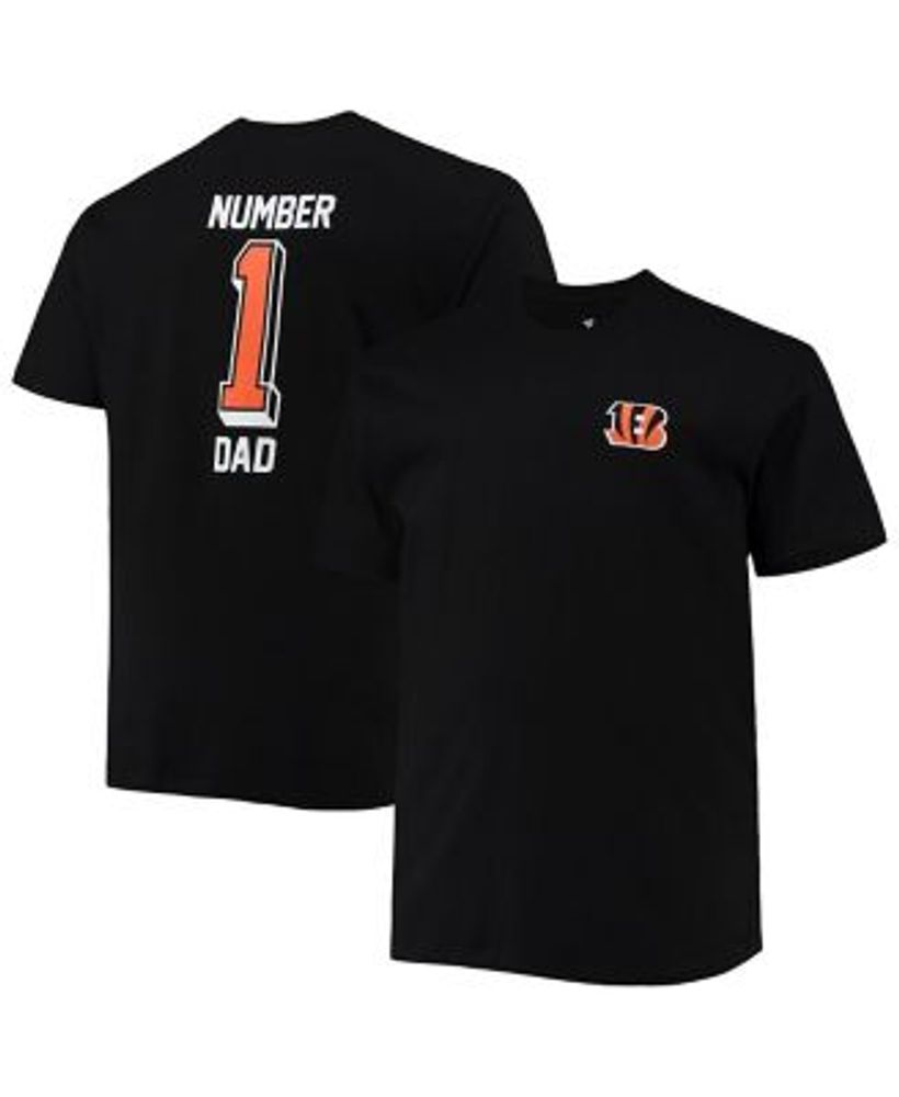 Fanatics Men's Branded Black Cincinnati Bengals Big and Tall #1 Dad 2-Hit T- shirt