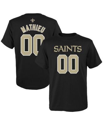 New Orleans Saints Youth Black Mainliner Team Logo T Shirt Small 8