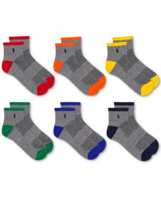 Men's 6-Pk. Performance Tipped Quarter Socks