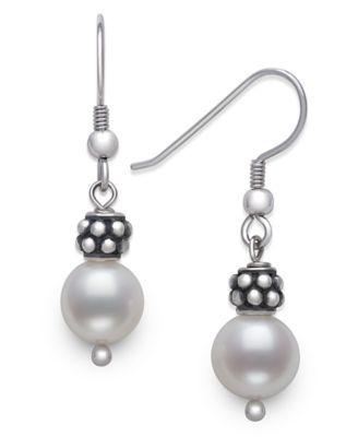 Cultured Freshwater Pearl (8mm) Beaded Drop Earrings in Sterling Silver, Created for Macy's