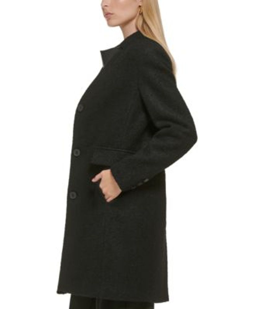 Women's Single-Breasted Boucle Walker Coat, Created for Macy's