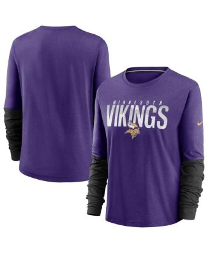 Men's Nike Black/Purple Minnesota Vikings Throwback Raglan Long Sleeve T- Shirt