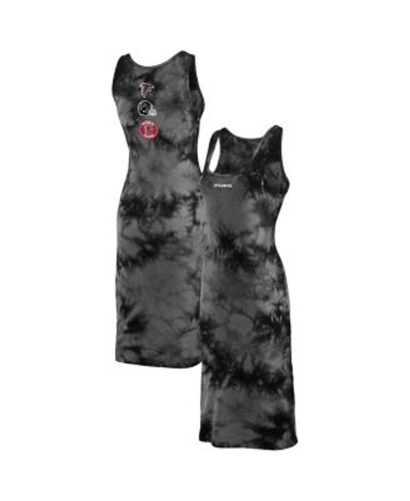 WEAR by Erin Andrews Women's Black Atlanta Falcons Tie-Dye Tank Top Dress