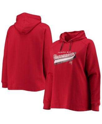 Women's Fanatics Branded Red Atlanta Falcons Plus Size First Contact Raglan  Pullover Hoodie