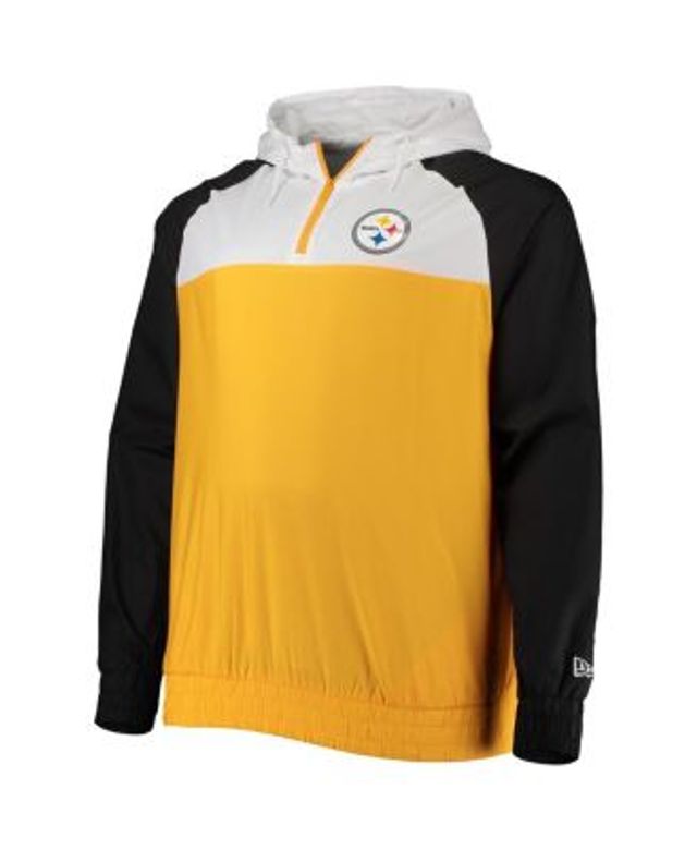 New Era Men's Gold Pittsburgh Steelers Big and Tall Current Team Colorblock  Fleece Raglan Pullover Hoodie