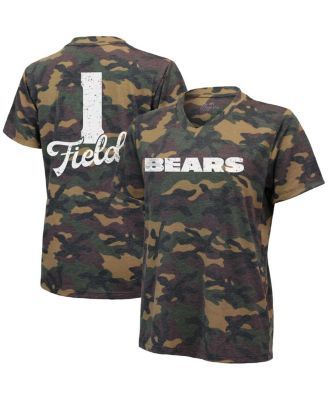 Women's Majestic Threads Justin Fields Navy/White Chicago Bears Drip-Dye  Player Name & Number Tri-Blend Crop T-Shirt