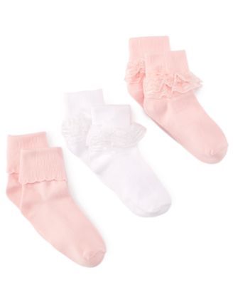3-Pack Decorative Socks, Little Girls & Big