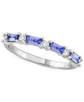 Tanzanite (1/2 ct. t.w.) & Diamond (1/5 ct. t.w.) Band in 14k White Gold