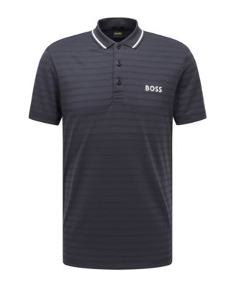 BOSS Men's Knitted-Stripe Polo Shirt
