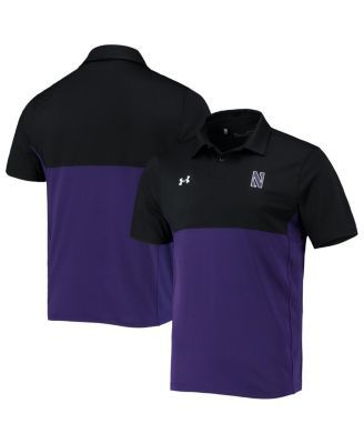 Men's Black, Purple Northwestern Wildcats 2022 Blocked Coaches Performance Polo Shirt