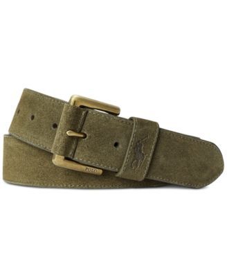 Men's Roller-Buckle Suede Belt