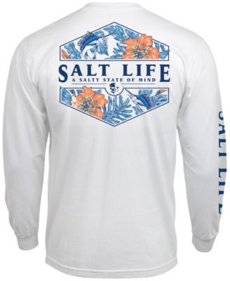 Men's Sailin' Tropics Badge Logo Graphic Long-Sleeve Pocket T-Shirt