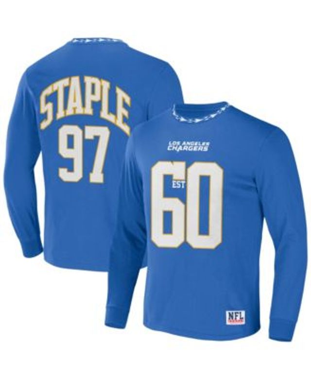 Los Angeles Chargers NFL x Darius Rucker Collection by Fanatics Slub Jersey  Henley Long Sleeve T-Shirt - Royal