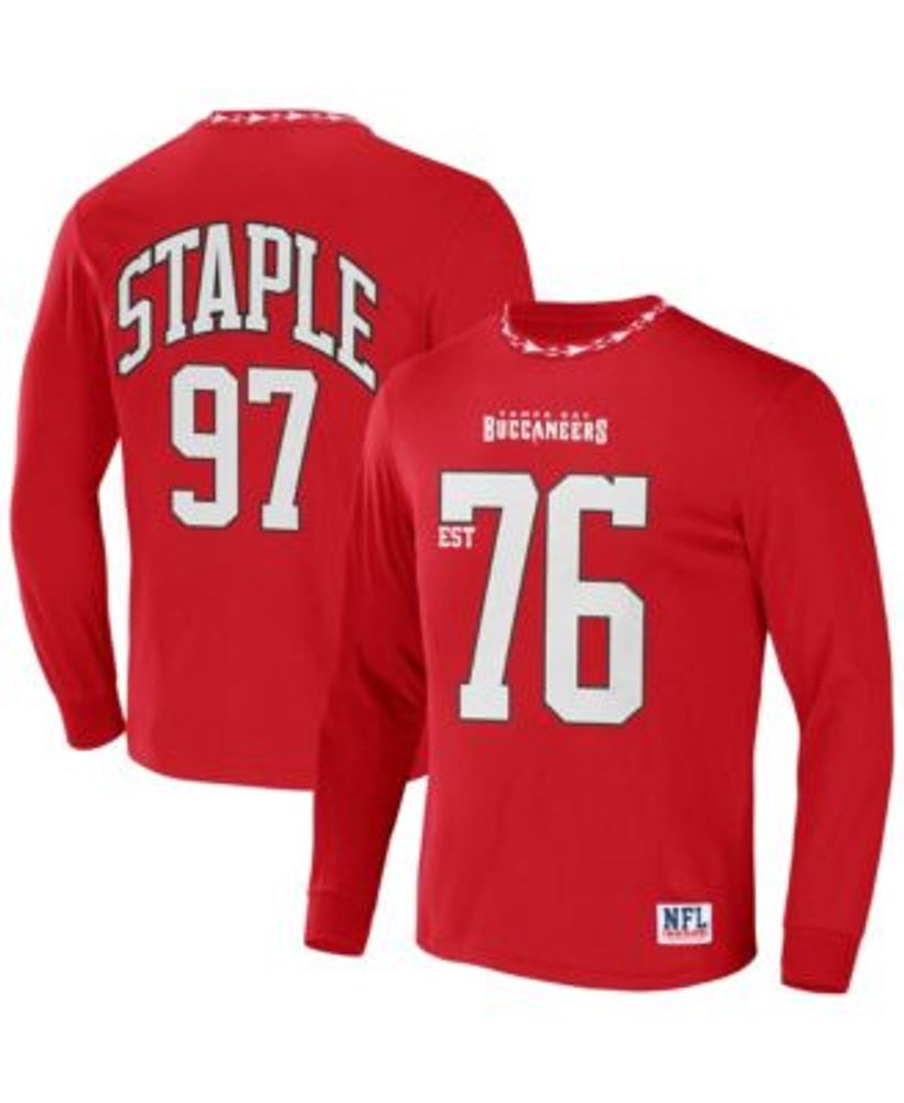 NFL Properties Men's NFL X Staple Red Tampa Bay Buccaneers Core Long Sleeve  Jersey Style T-shirt