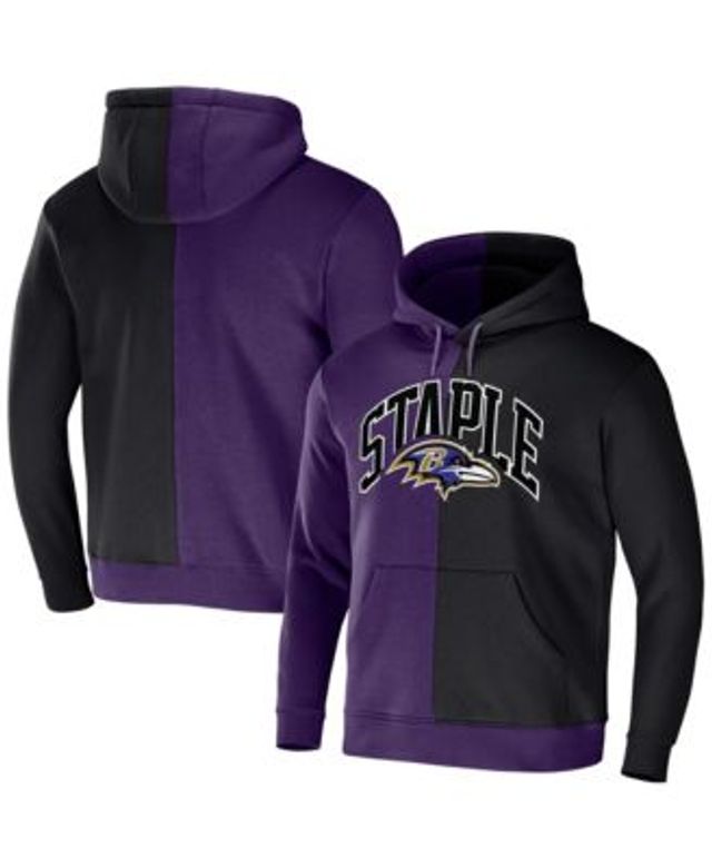 NFL Properties Men's NFL X Staple Purple, Black Baltimore Ravens Split Logo  Pullover Hoodie