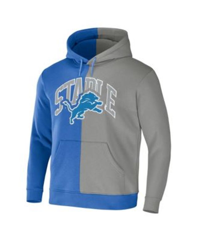 NFL Properties Men's NFL X Staple Blue, Gray Detroit Lions Split Logo  Pullover Hoodie