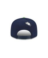 Men's New Era College Navy/Neon Green Seattle Seahawks Wordmark Flow 9FIFTY  Snapback Hat