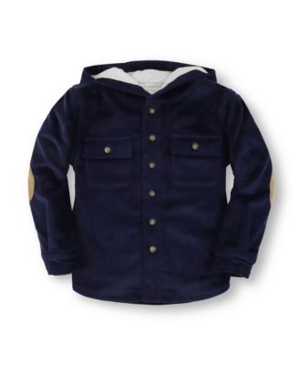 Boys' Hooded Button Down Shirt Jacket, Kids