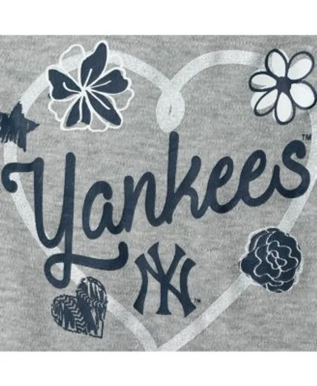 Newborn & Infant Navy/White/Heather Gray New York Yankees Biggest Little Fan 3-Pack Bodysuit Set