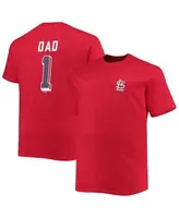 Profile Men's Red St. Louis Cardinals Big and Tall Father's Day #1 Dad T- shirt