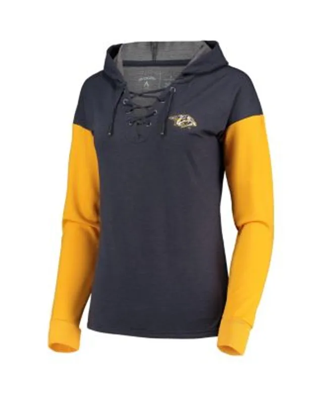 Antigua Steelers Women's Warm Up V-Neck Hoodie Long Sleeve T-Shirt - L