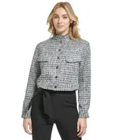 Calvin Klein Women's Short Sleeve Satin Bomber Jacket - Macy's