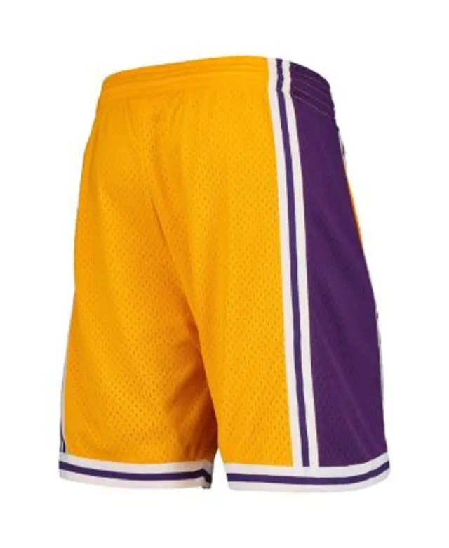 Los Angeles Lakers Gold Embroidered Swingman Shorts By Adidas on Sale