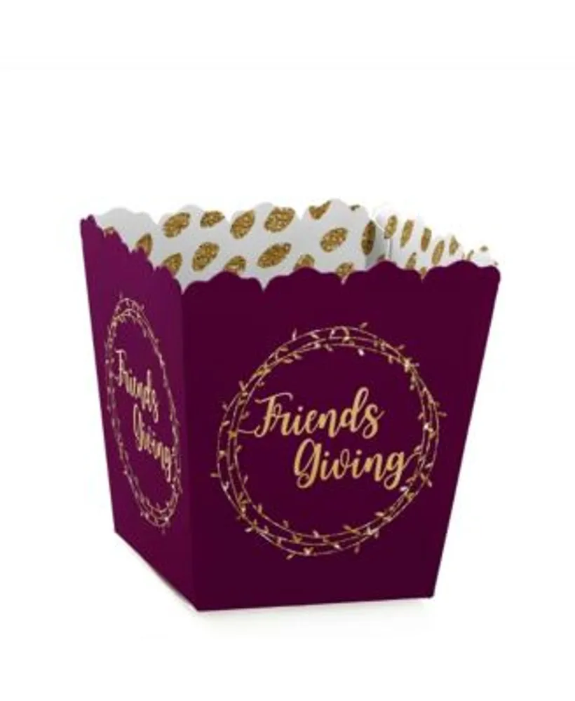 Big Dot of Happiness Elegant Thankful for Friends - Treat Box Party Favors  - Friendsgiving Thanksgiving Party Goodie Gable Boxes - Set of 12