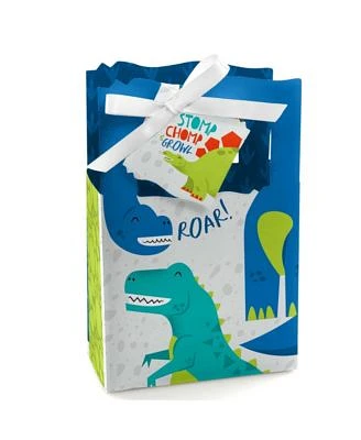 Roar Dinosaur - Dino Mite T-Rex Baby Shower or Birthday Party Favor Boxes - Set of 12