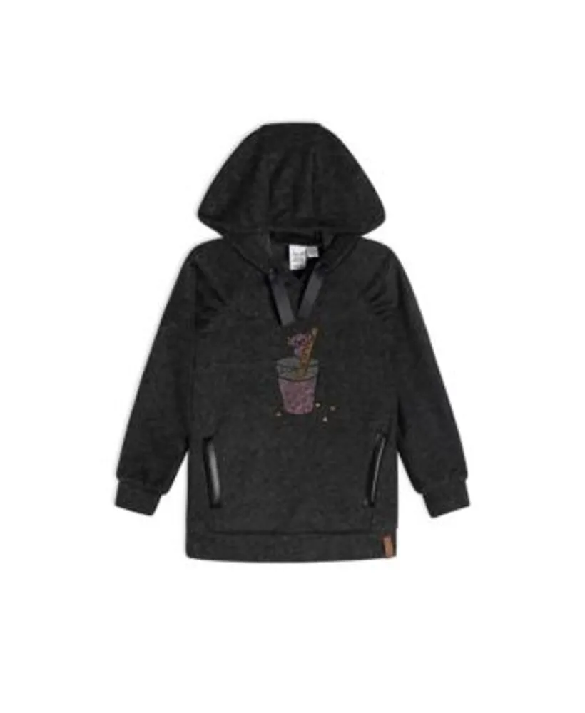 Deux par Deux Girl Long Sleeve Hooded Tunic With Pocket Dark Heather Grey -  Child | Vancouver Mall