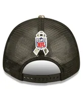 Men's New Era Black/Camo England Patriots 2022 Salute to Service 9FORTY Snapback Trucker Hat