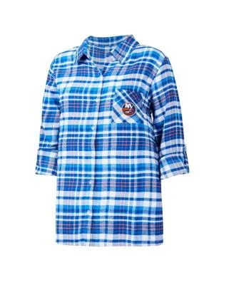 Women's Concepts Sport Navy Chicago Bears Plus Size Mainstay Flannel  Full-Button Long Sleeve Nightshirt