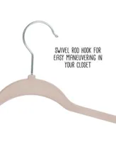 Pink Slim-Profile Non-Slip Velvet Hangers (25-Pack)