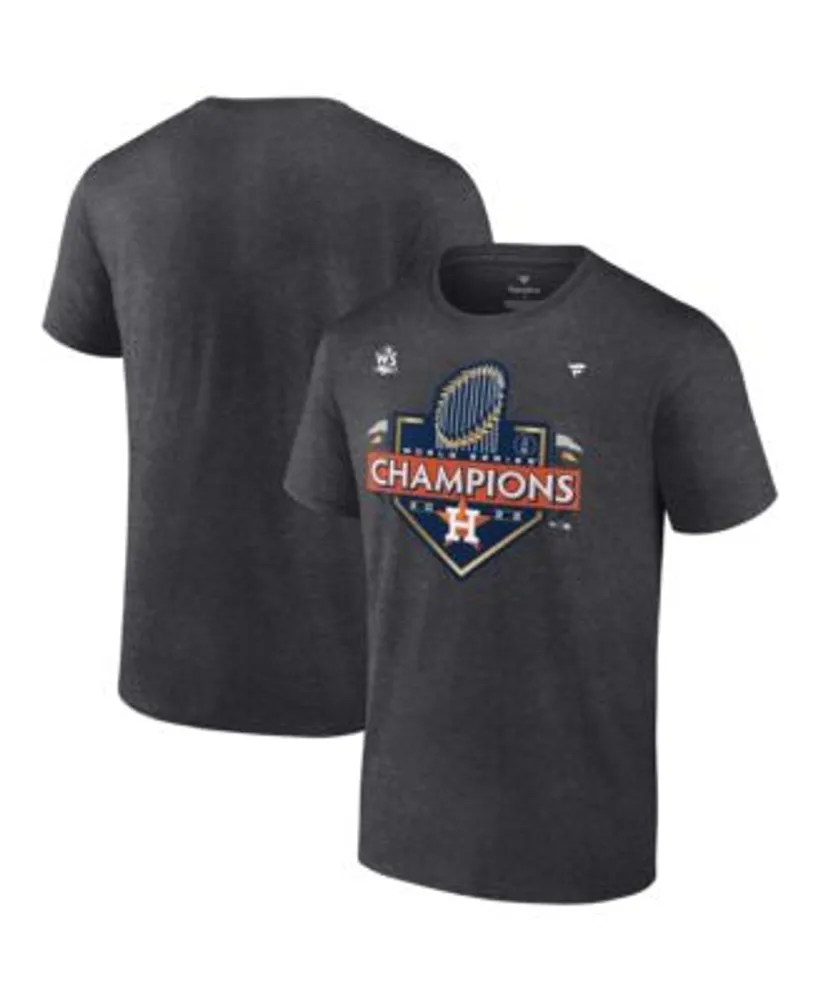 Fanatics Men's Branded Heather Charcoal Houston Astros 2022 World Series  Champions Locker Room Short Sleeve T-shirt