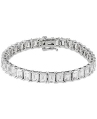 Cubic Zirconia Baguette Tennis Bracelet in Sterling Silver