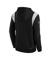 Men's Philadelphia Eagles Nike Black Sideline Club Fleece Pullover Hoodie