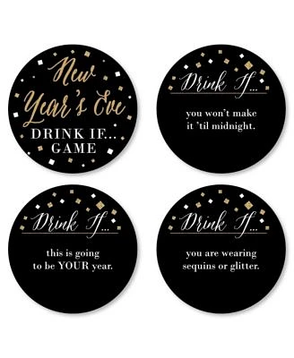 Drink If New Year's Eve - Gold - New Years Eve Party Game - Set of 24