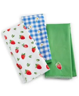 3-Pc. Farm Fresh BBQ Cotton Kitchen Towels, Created for Macy's