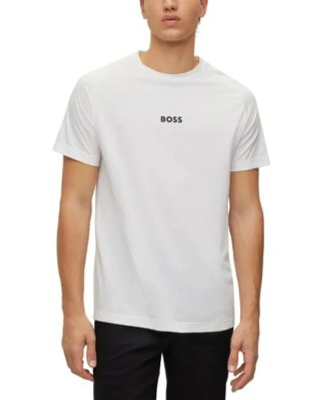 BOSS - Cotton-jersey T-shirt with rhinestone logo and artwork