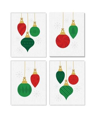 Ornaments - Unframed Linen Paper Wall Art - Set of 4 - Artisms - 8 x 10 inches