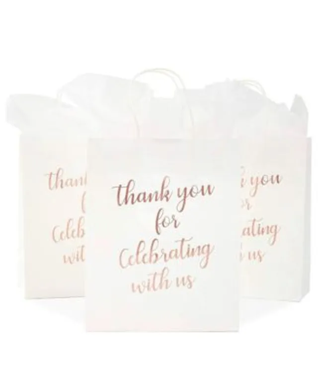 Sparkle and Bash Metallic Party Favor Gift Bags (15 Pack) Rose Gold, 8