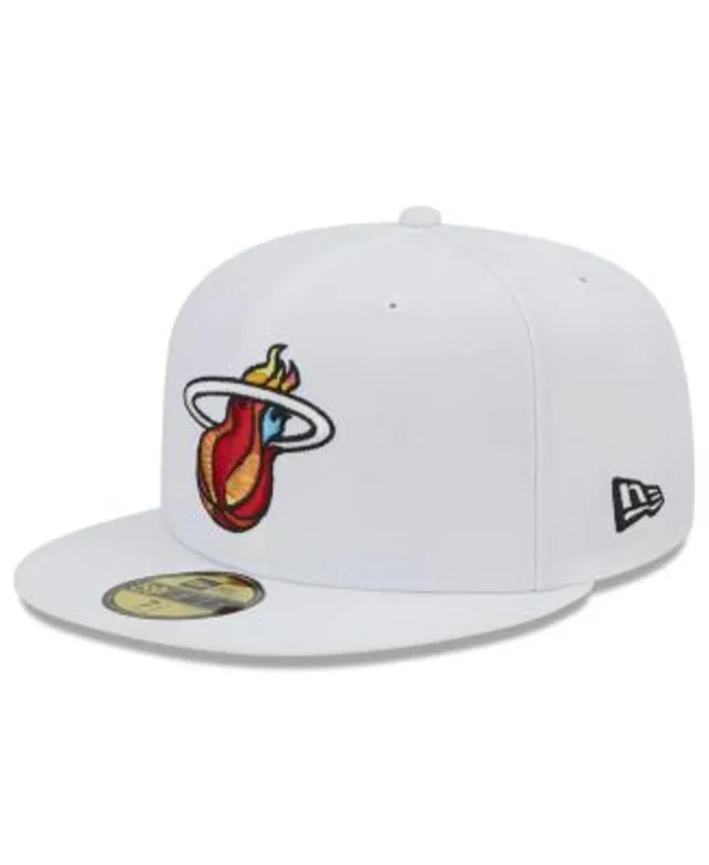 Miami Heat New Era The Golfer Crest Snapback Hat - White