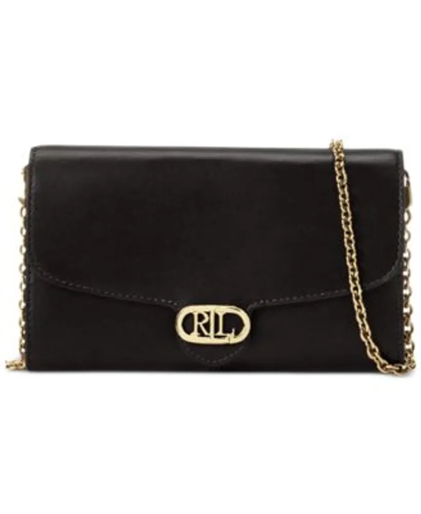 Christian Dior Vintage Black Leather Chain Strap Clutch Bag