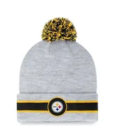 Fanatics Branded Heather Gray Pittsburgh Steelers Cuffed Knit Hat with Pom