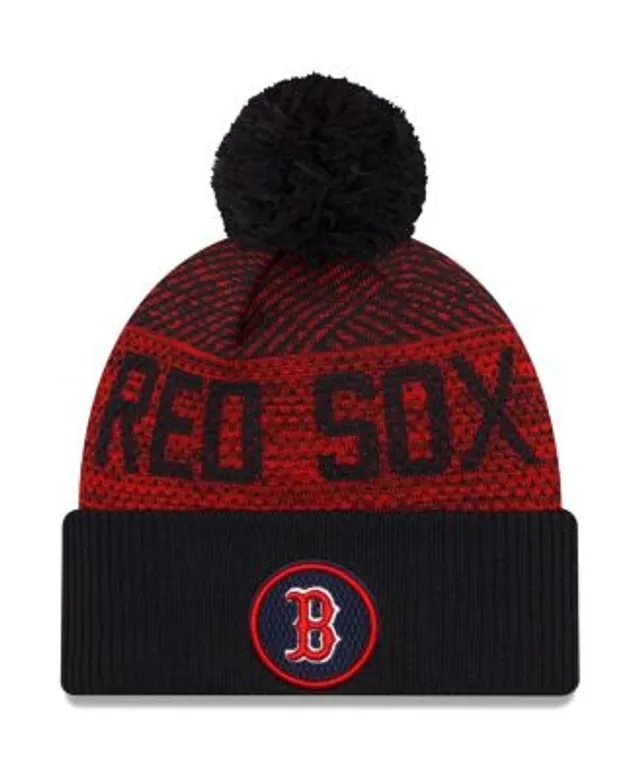 New Era Men's Black Boston Red Sox Old English Letter Cuffed Knit Hat