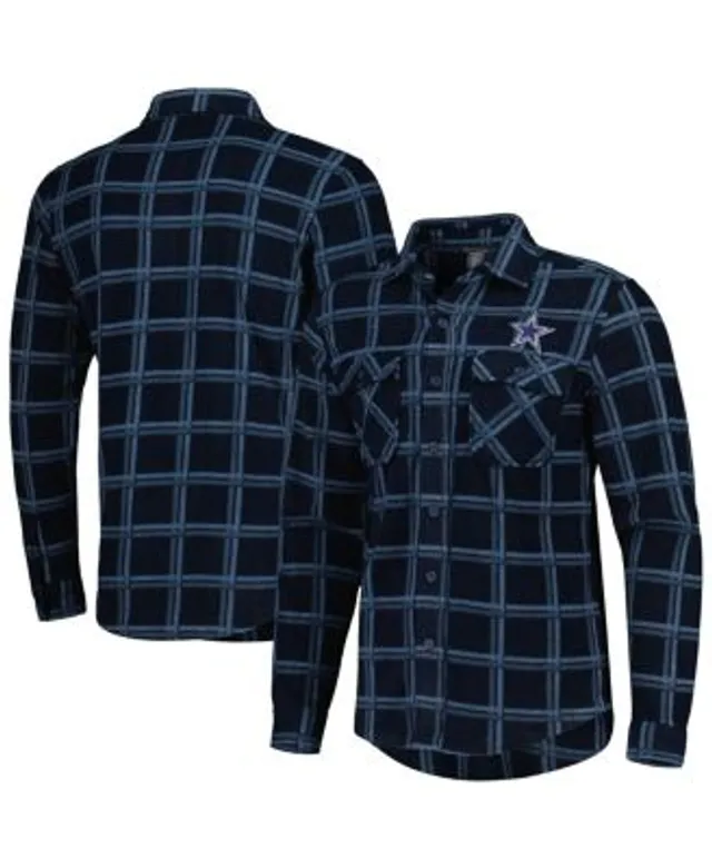 Women's Dallas Cowboys Antigua Navy Button-Down Flannel Shirt